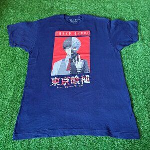 Tokyo Ghoul Crunchyroll Ken Kaneki Manga Anime Short Sleeve Navy T-Shirt Size L
